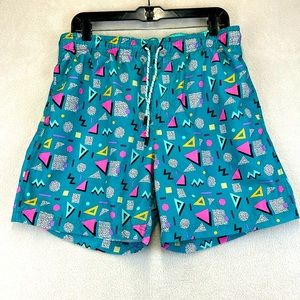 BROKEN THREADS 80s Style Swim Shorts Surf Trunks Size Large